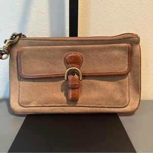 Coach Vitage SoHo Tan / Brown Suede Leather wristlet